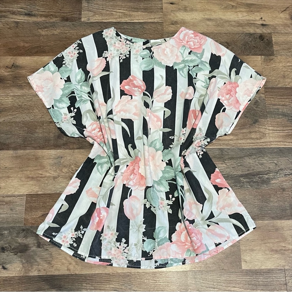 Vintage | Union Made Floral & Striped Lightweight Shirt